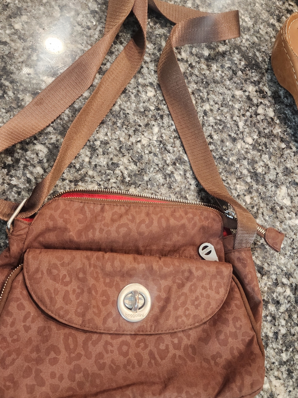 Baggallini Brown Leopard-Print Crossbody Bag